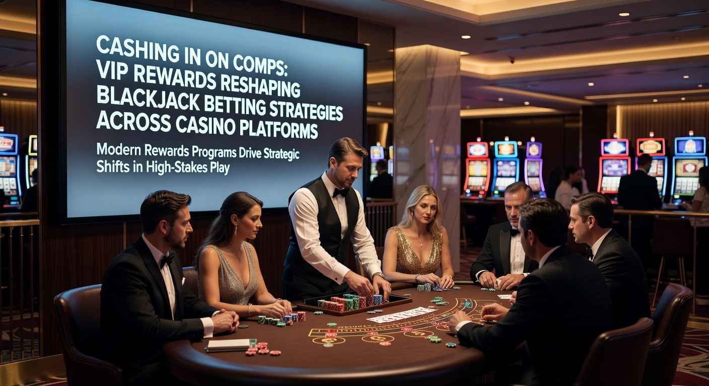 Sleek mobile screen displaying VIP blackjack rewards dashboard, with comp points ticking up amid animated card deals and bonus notifications