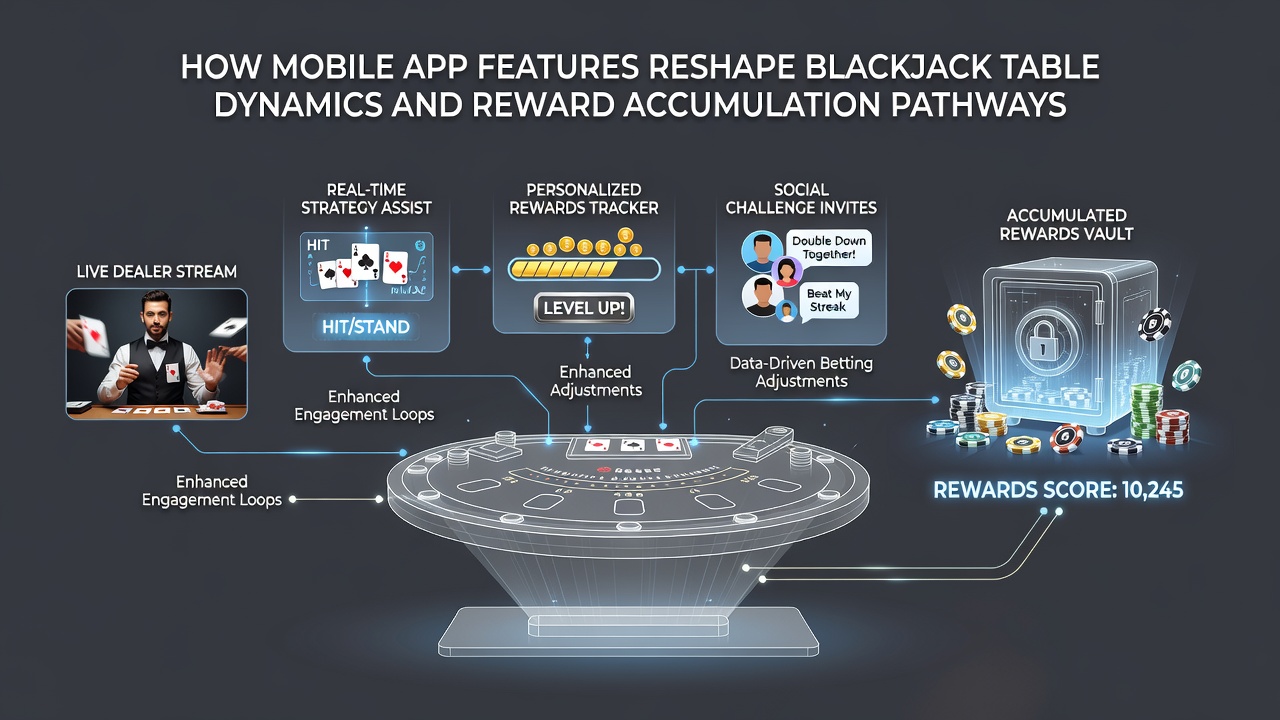 Player dashboard showing accumulated rewards and loyalty progression in a blackjack mobile app