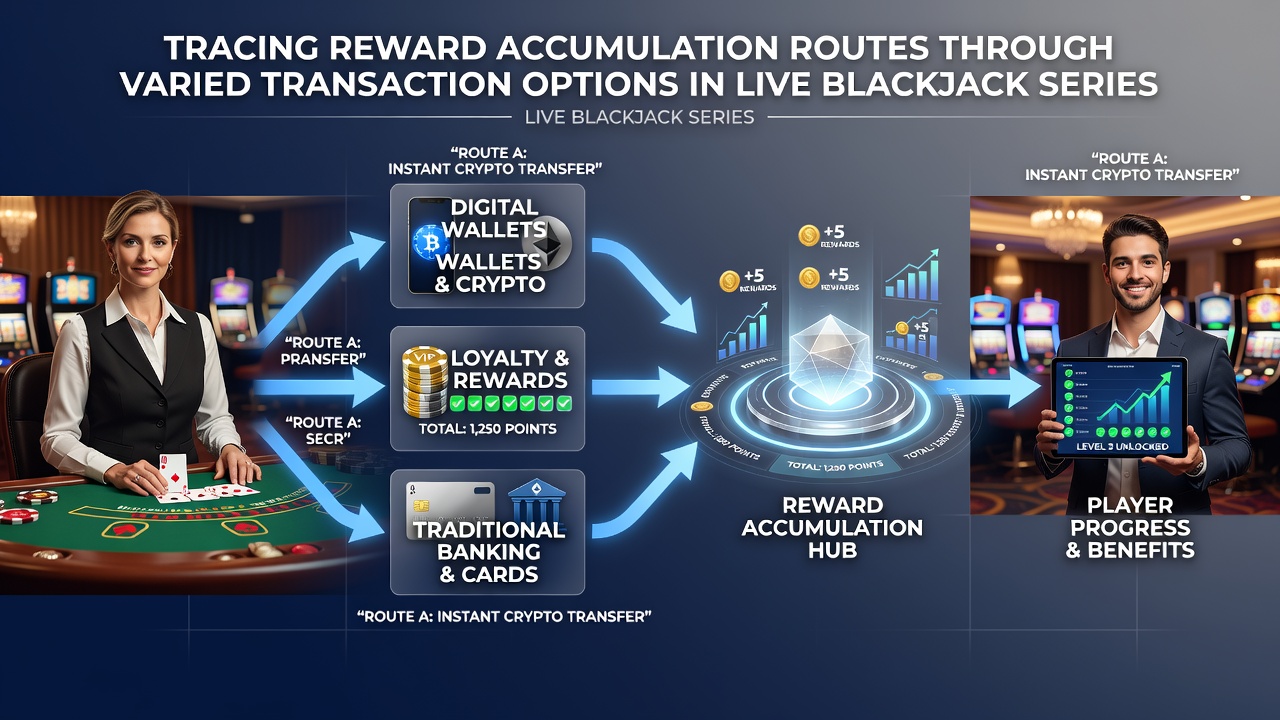 Flow diagram of transaction options leading to accumulated rewards in live blackjack environment